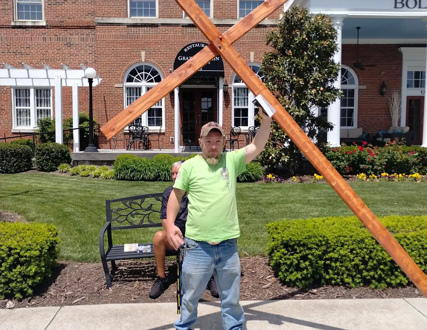 The man with a cross